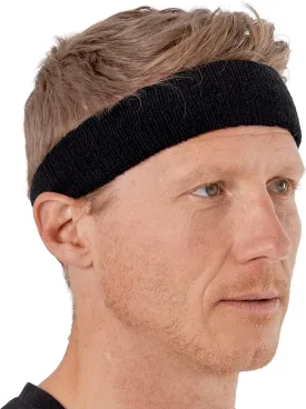Sports Sweatband Headband Wristband Set - Terry Cloth Headbands for Men & Women, Head & Wrist Sweat Bands for Tennis, Sports, Basketball, Gym, Exercise