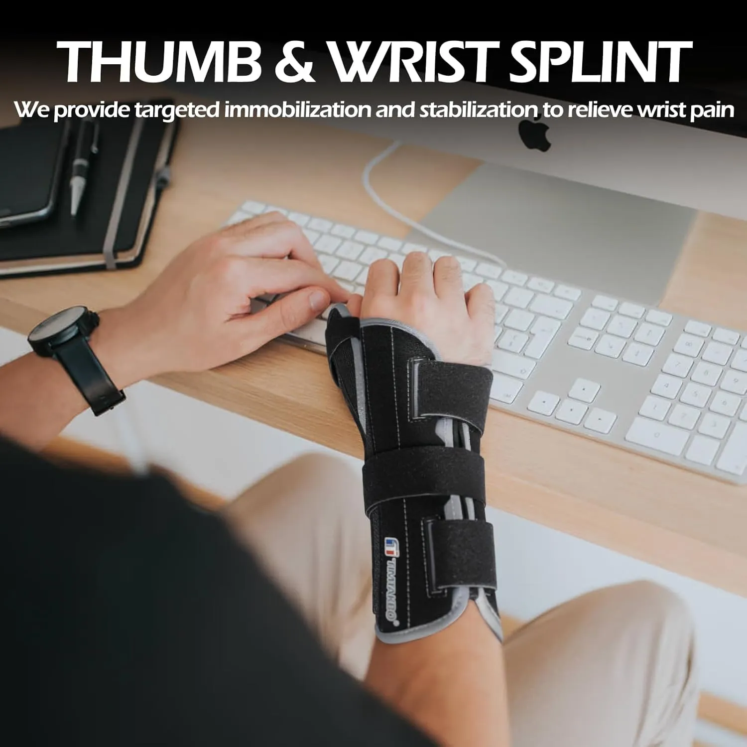 T TIMTAKBO Carpal Tunnel Wrist Brace with Thumb Support, Wrist Support for Women Men, Hand Splint for Carpal Tunnel, Arthritis, Tendonitis, Sprains - Right, S