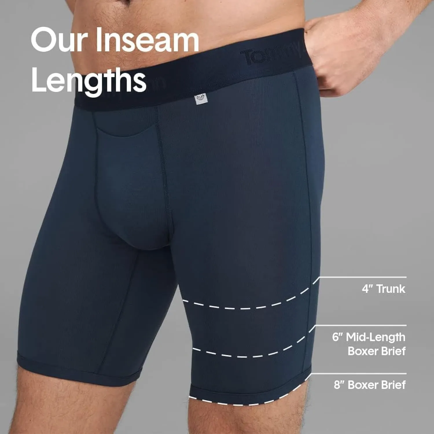 Tommy John Men's Luxe Boxer Briefs Underwear - 4" 3-Pack, Viscose Derived From Bamboo, Stay-Put Waistband & Support Pouch