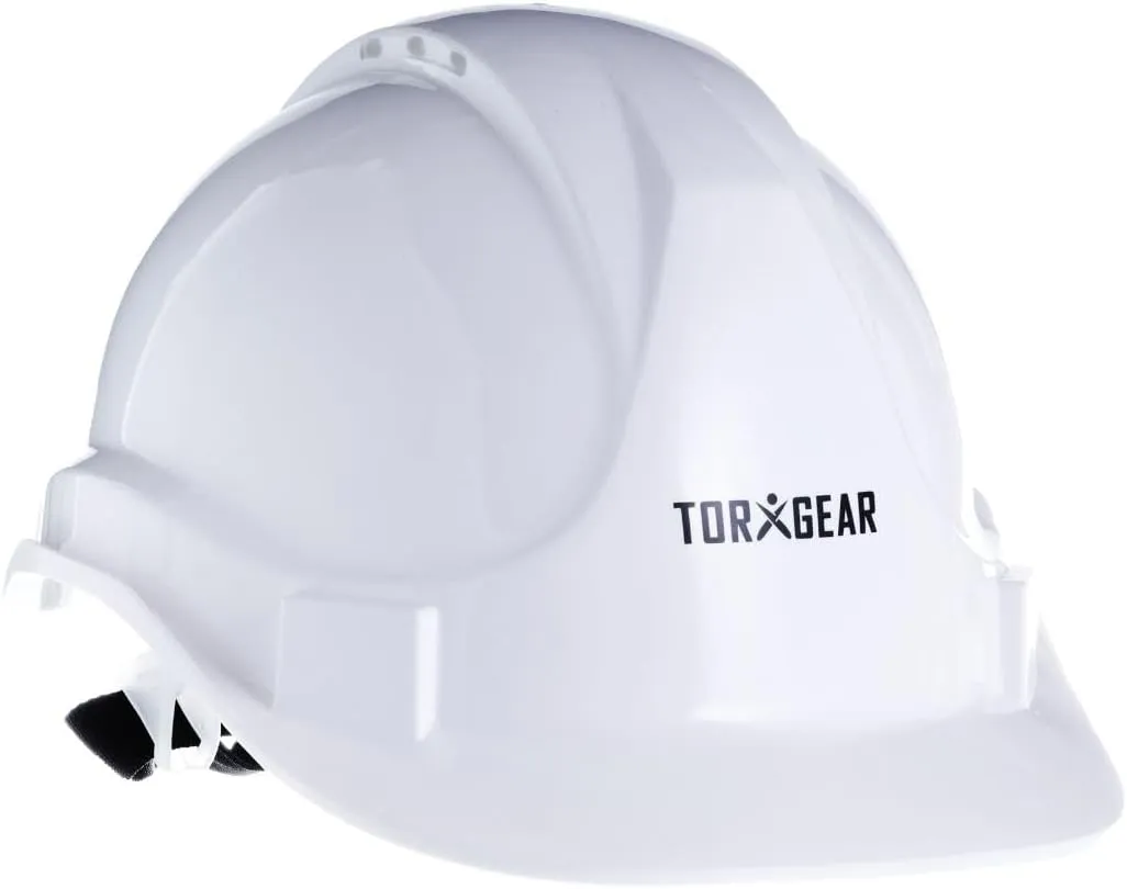 TorxGear Kids Durable White Hard Hat with Adjustable Straps - Construction Helmet for Ages 3 to 6 - Ideal for Any Little Builder