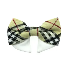 Universal Dog Bow Tie - Tan Plaid