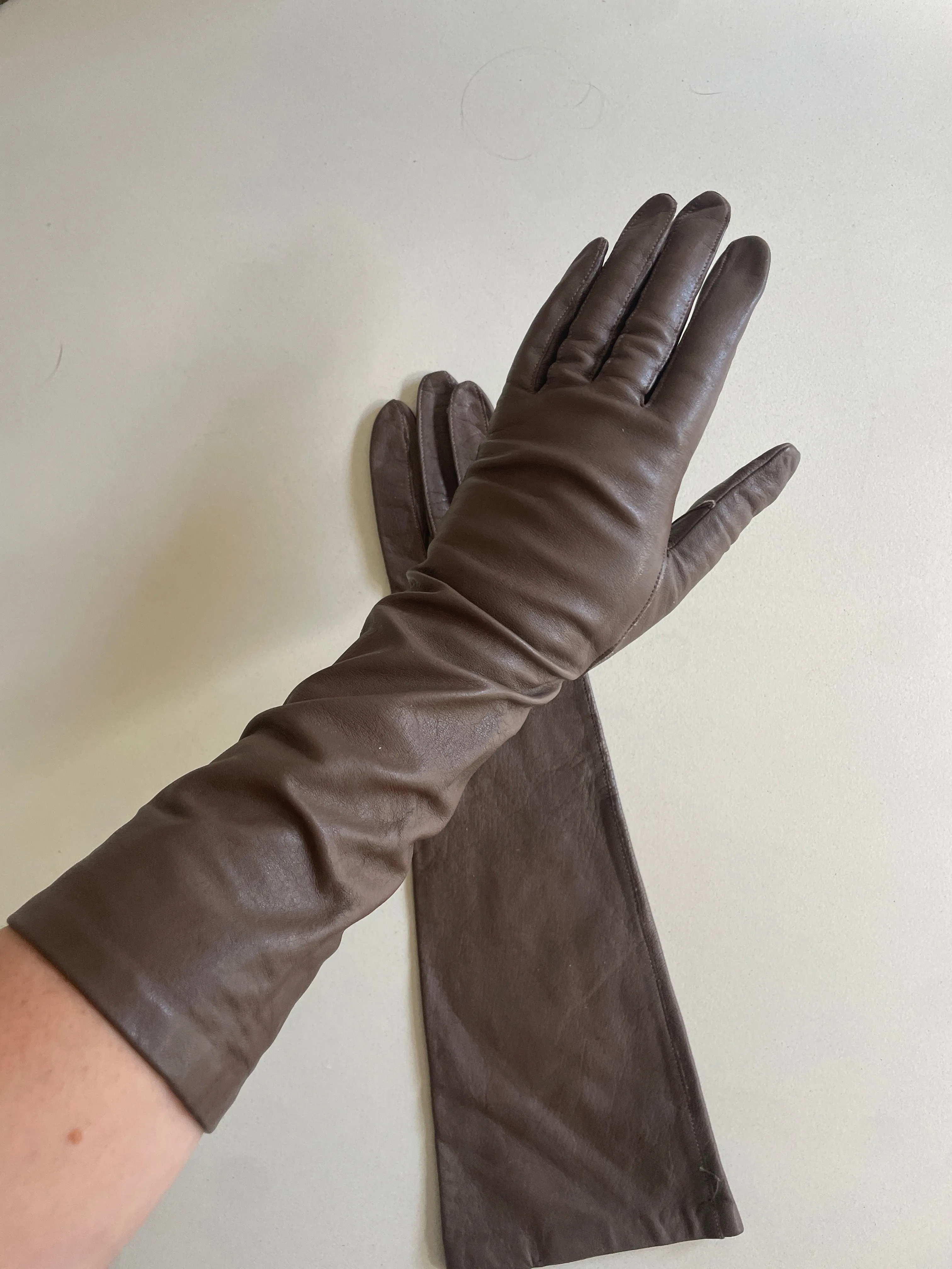 Vintage Tan Kid Leather Gloves