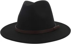 Wide Brim Panama Fedora Hats for Men and Women Panama Classic Jazz-Hat Classic Wide Brim Fedora Hat with Belt