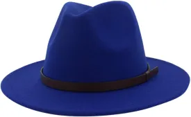 Wide Brim Panama Fedora Hats for Men and Women Panama Classic Jazz-Hat Classic Wide Brim Fedora Hat with Belt