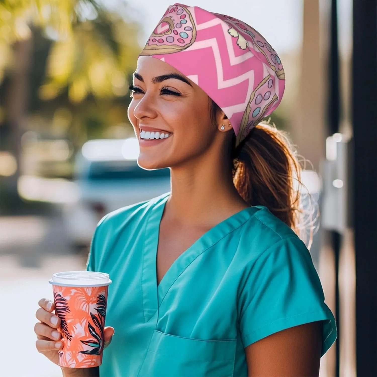 Working Cap Hat with Sweatband Comfortable and Breathable Adjustable Headgear for Men Women Scrub Cap