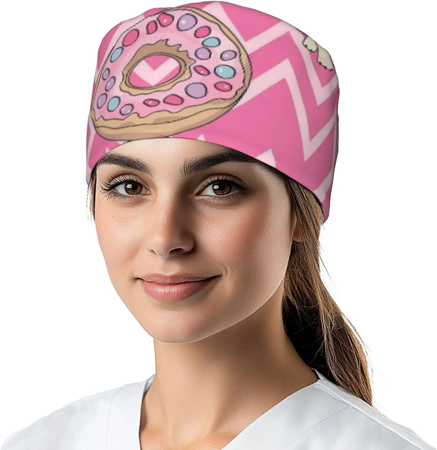 Working Cap Hat with Sweatband Comfortable and Breathable Adjustable Headgear for Men Women Scrub Cap