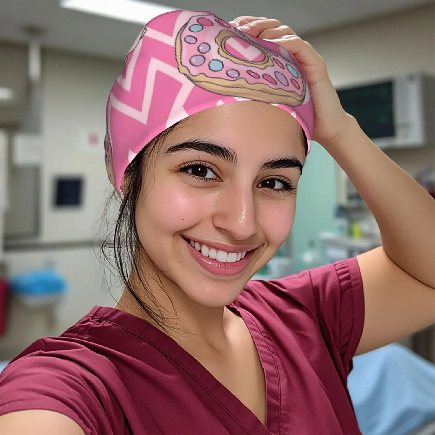 Working Cap Hat with Sweatband Comfortable and Breathable Adjustable Headgear for Men Women Scrub Cap