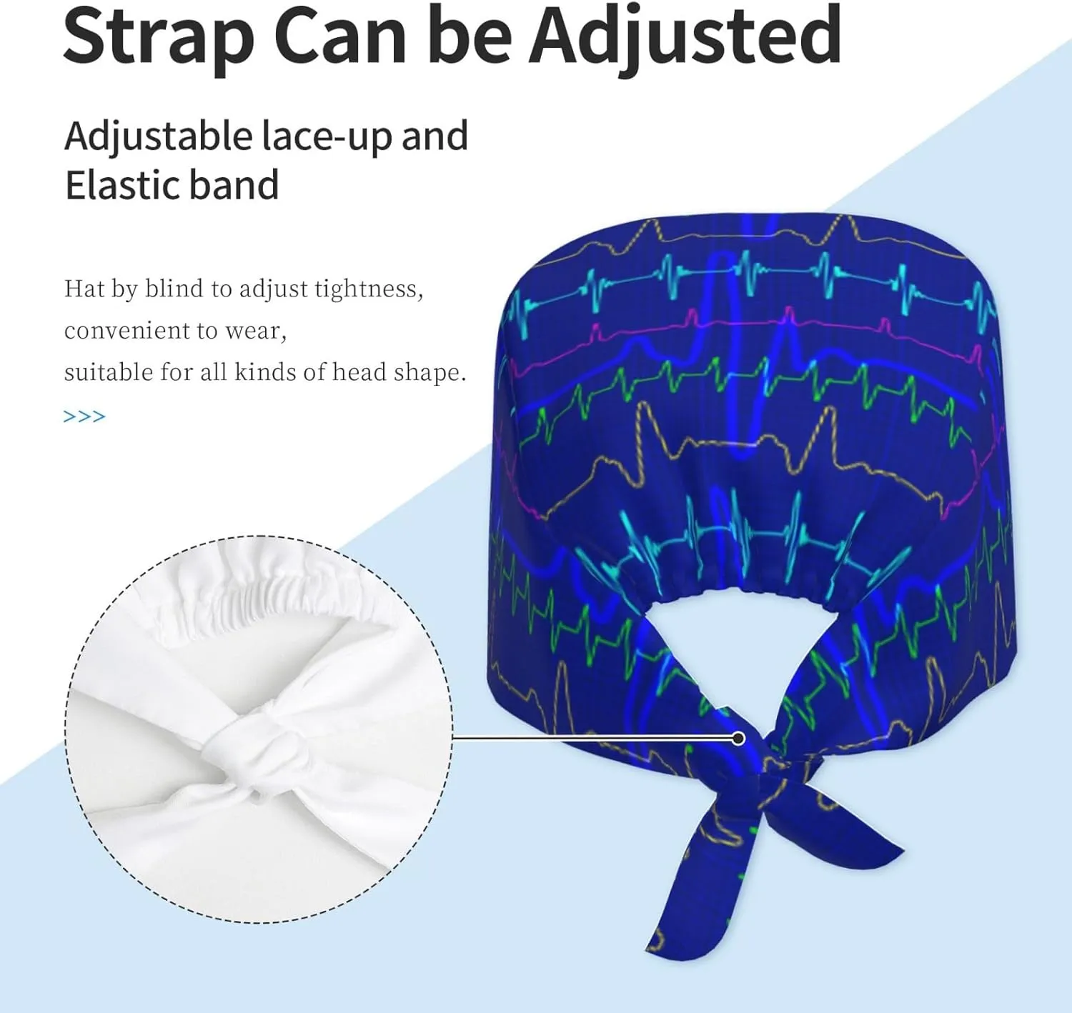 Working Cap with Sweatband Comfortable and Breathable Adjustable for Men Women Scrub Cap