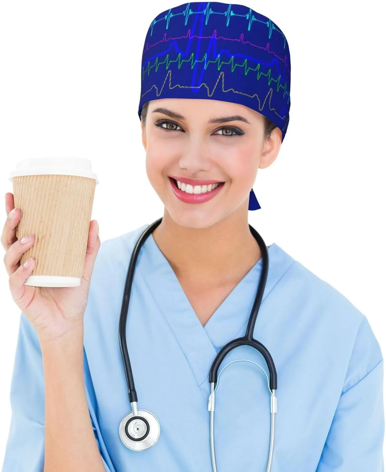 Working Cap with Sweatband Comfortable and Breathable Adjustable for Men Women Scrub Cap