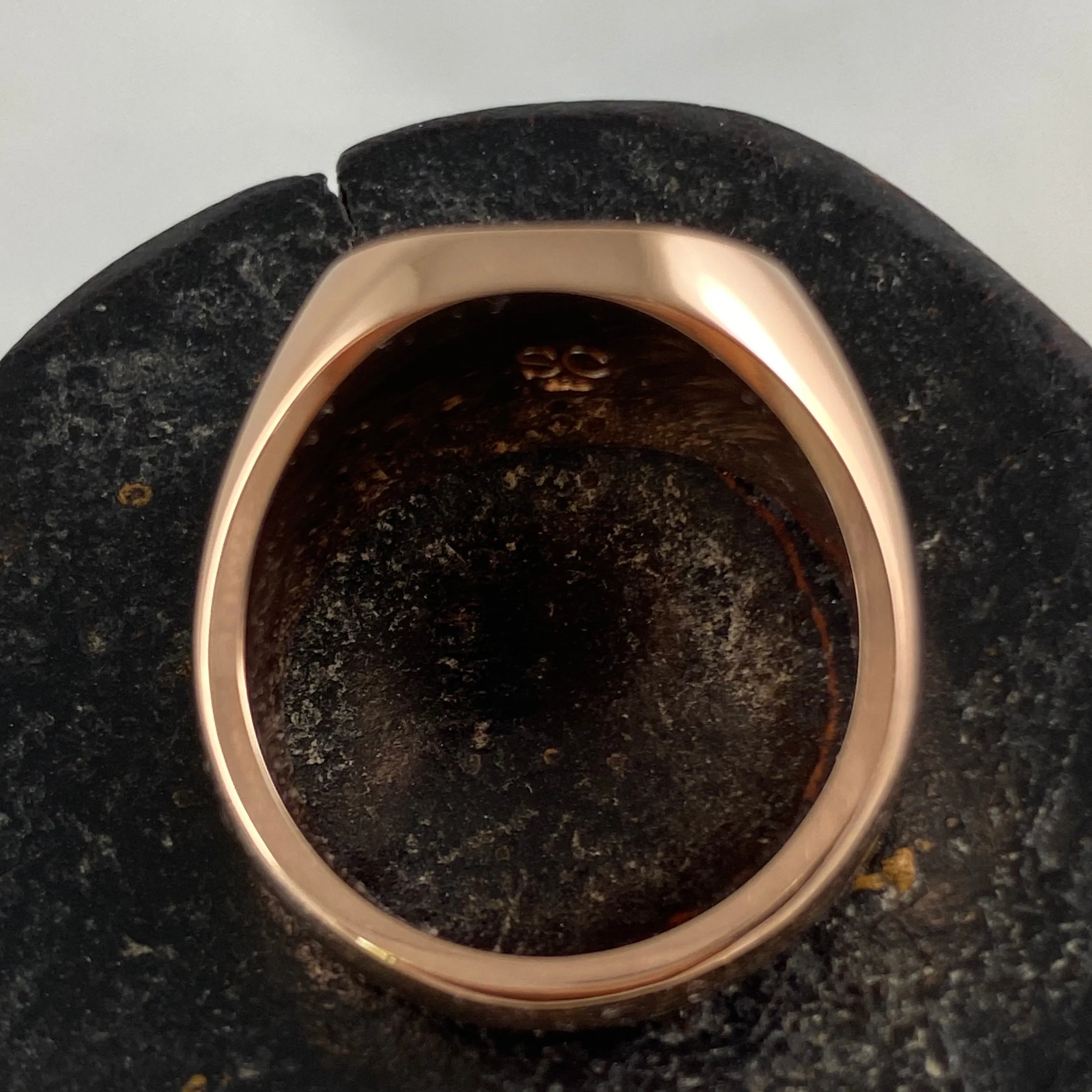 Your Design Signet Ring  16mm x 14mm Cushion  -  9 Cara Rose Gold Signet Ring