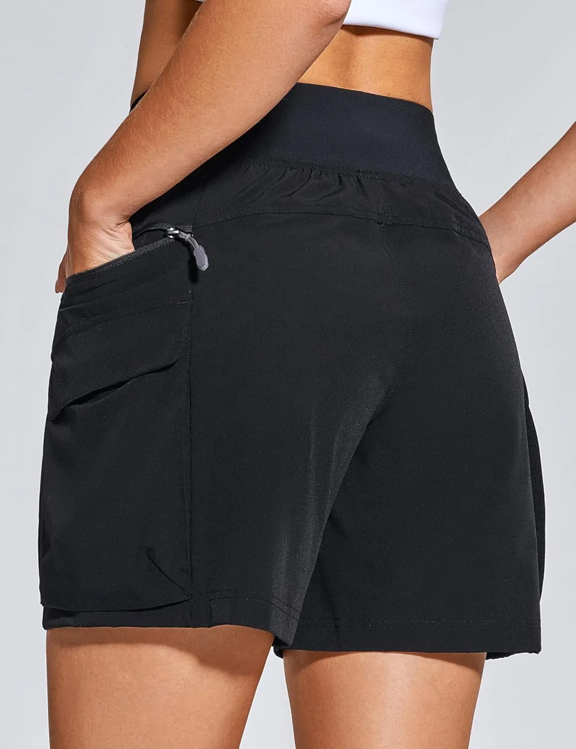 ZUTY Women's Cargo Hiking Shorts for Camping Travel Outdoor Athletic with Zipper Pockets Quick Dry Water Resistant Summer